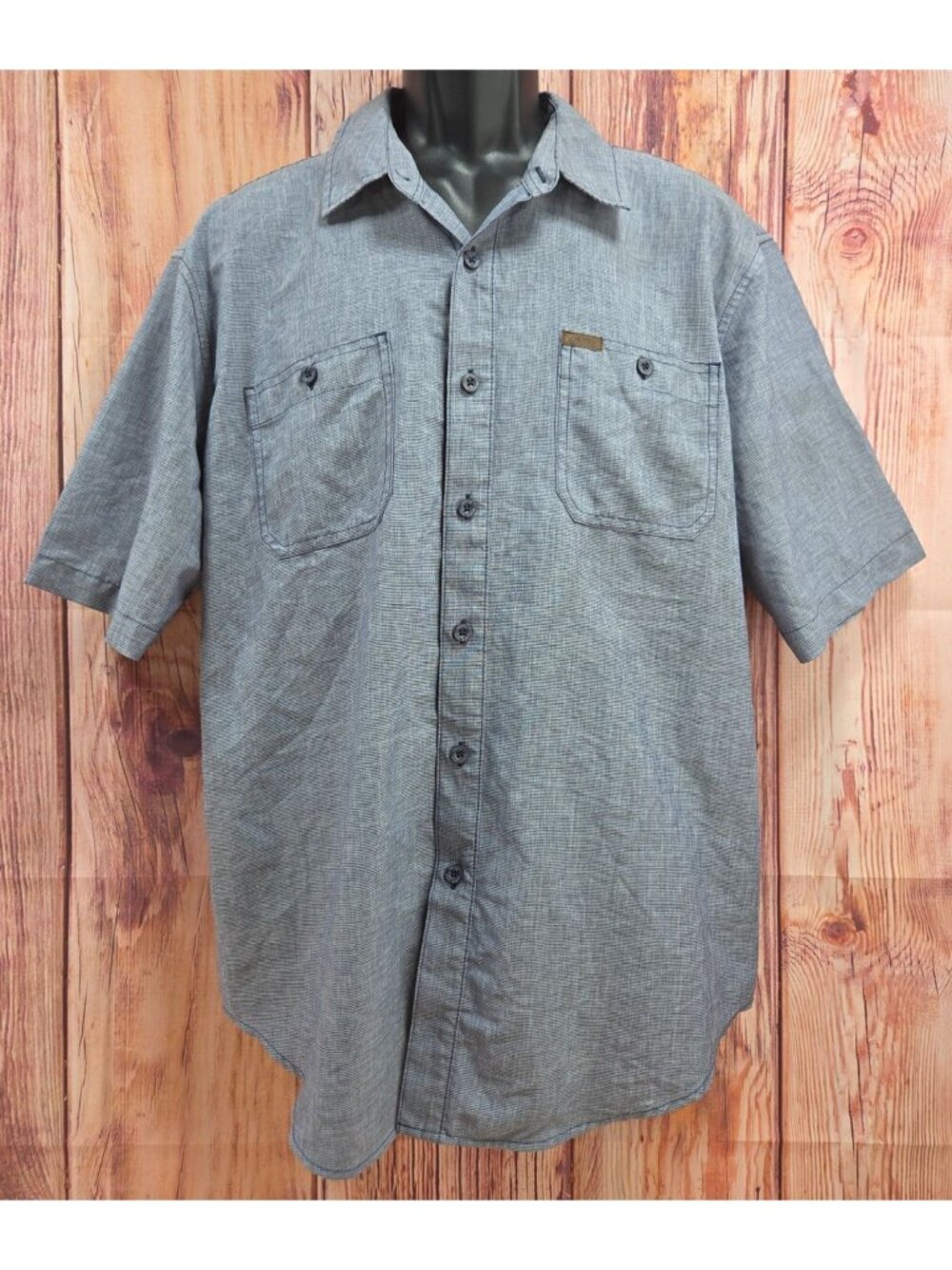 Orvis Mens Classic Collection Short Sleeve Blue Shirt XL